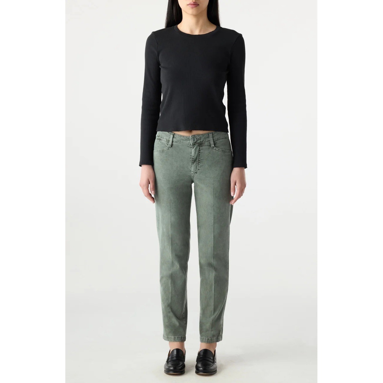 Nwt Amo Libby Trousers Sz 24 Mid Rise Tapered Leg Crop *Flaw Msrp $318